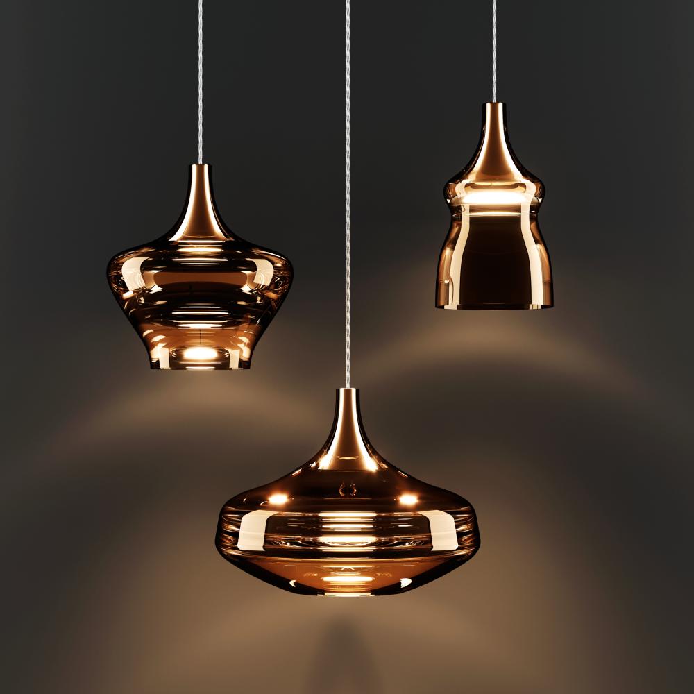 Nostalgia Medium Large And Small Glossy Bronze Transparent Cable